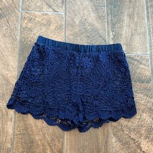 Navy lace shorts